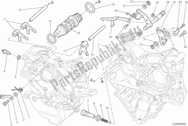 Toutes les pièces pour le Came De Changement De Vitesse - Fourche du Ducati Streetfighter 848 USA 2013